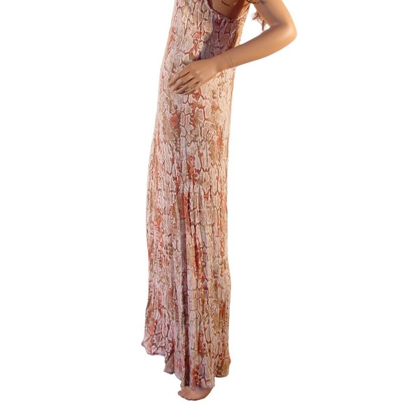 TEMPLE RO $168 Snake Print Boho Racer-Back Maxi Dress M - NEW - Made in USA - Picture 10 of 15